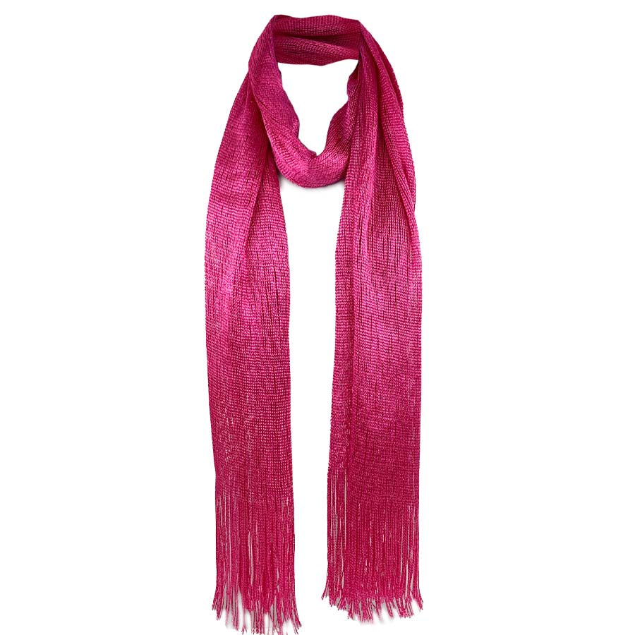 Metallic Fringe Multi Use Scarf Shawl Wraps Red Tones (1 units)