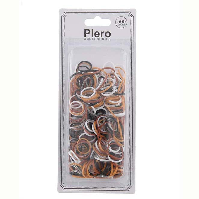 Mini Brown Tone Rubber Hair Bands 1001-BR (12 units)