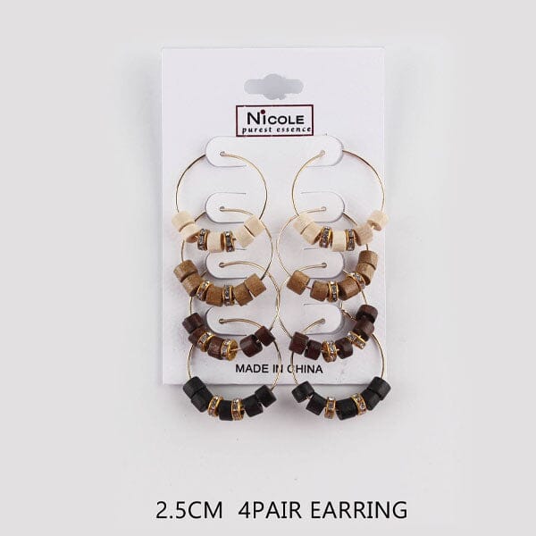 Mini Fashion 4PR Hoop Earrings 1491 (12 units)