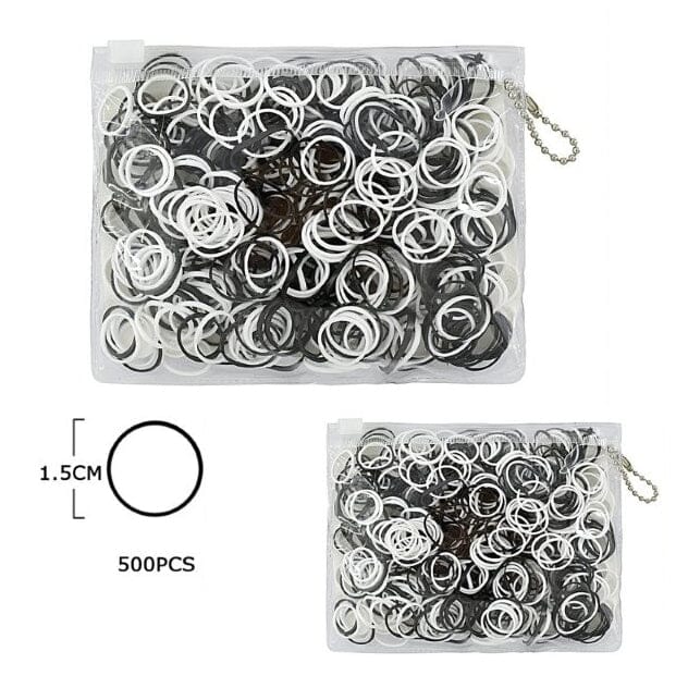 Mini Multi Color Rubber Hair Bands 007BW (12 units)
