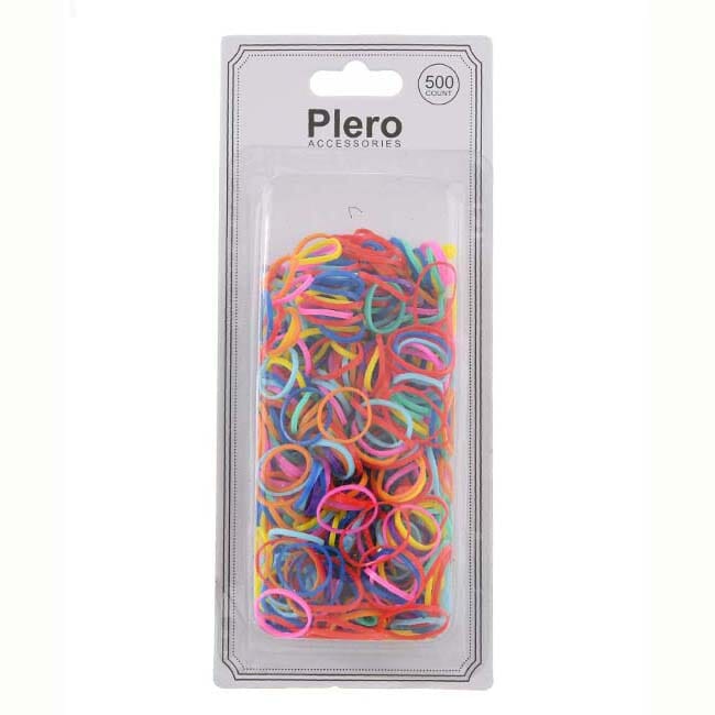 Mini Multi Color Rubber Hair Bands 1001-RU (12 units)