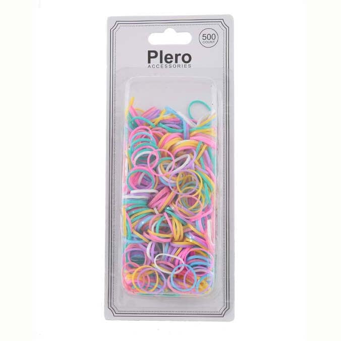 Mini Pastel Color Rubber Hair Bands 1001-PS (12 units)
