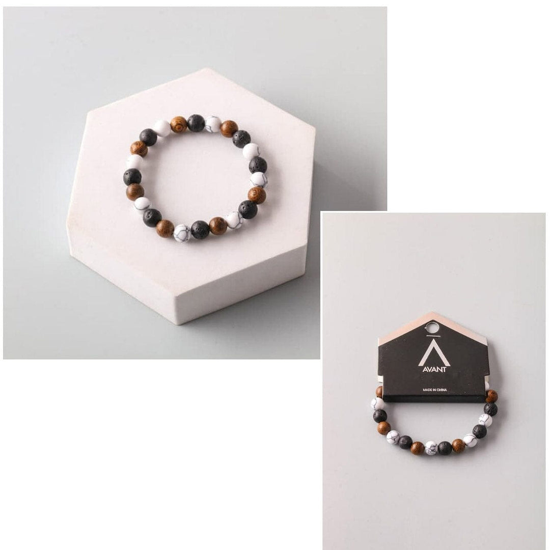 Mixed Natural Stone Beaded Stretch Bracelet 1302 (12 units)