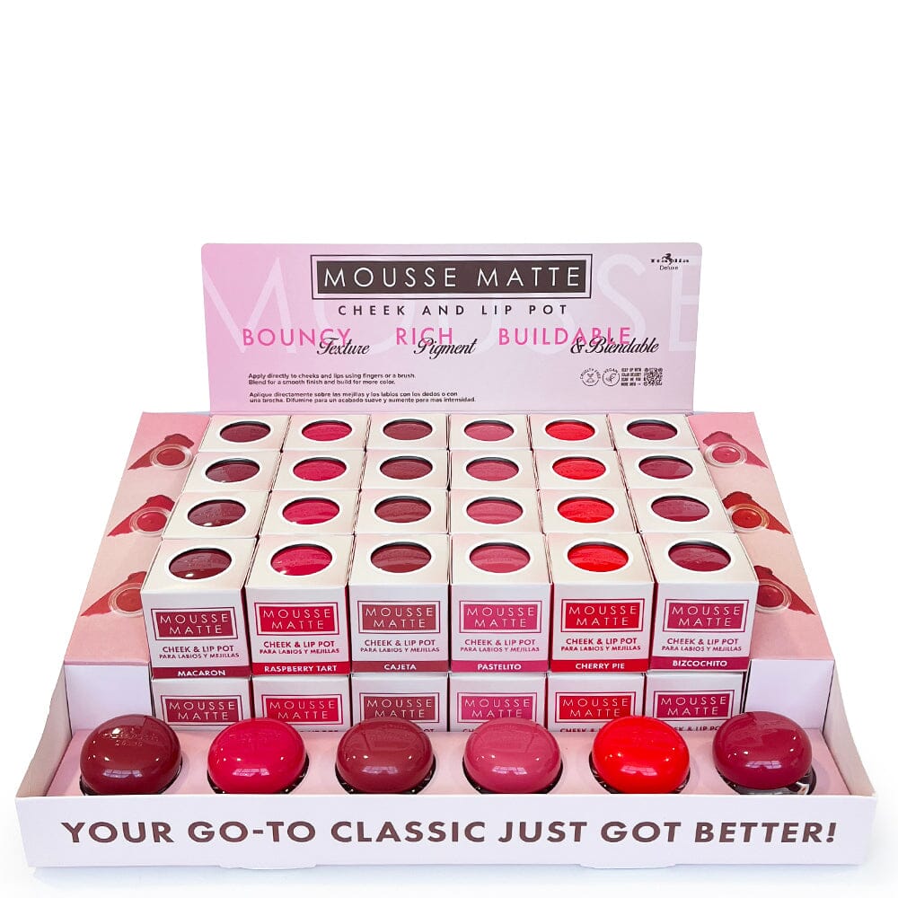 Mousse Matte Cheek & Lip Pot Display With 6PC Free Tester (48 units)
