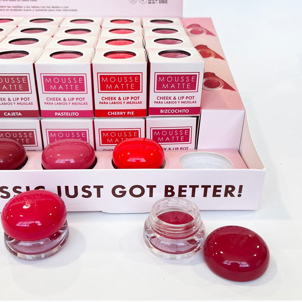 Mousse Matte Cheek & Lip Pot Display With 6PC Free Tester (48 units)