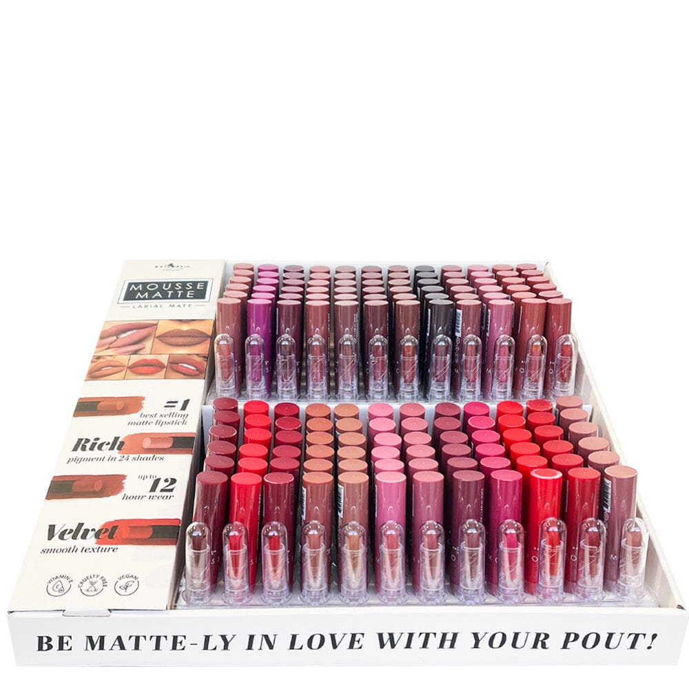 Mousse Matte Lipstick Set with Free Tester  (144 units)