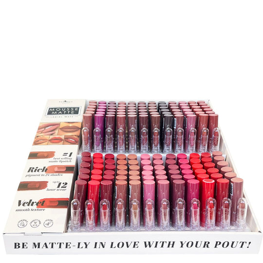 Mousse Matte Lipstick Set with Free Tester  (144 units)
