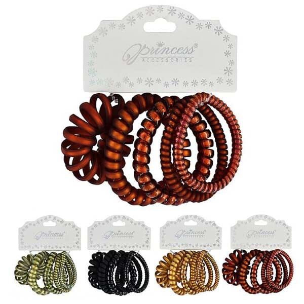 Multi Spiral Hair Ties 50807BG (12 units)