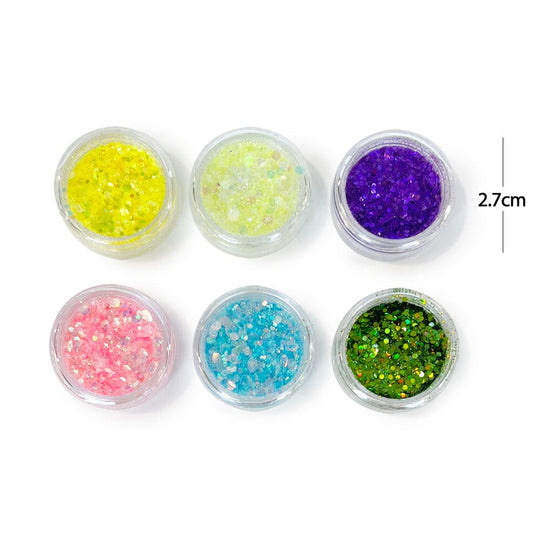 Nail Art Decoration Assorted Glitter 6PC Set 10309 (12 units)