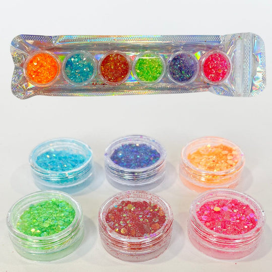 Nail Art Decoration Assorted Glitter 6PC Set 10311 (12 units)