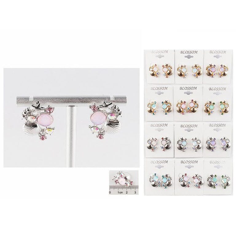 Ocean Charm Stud Earrings 5894 (12 units)