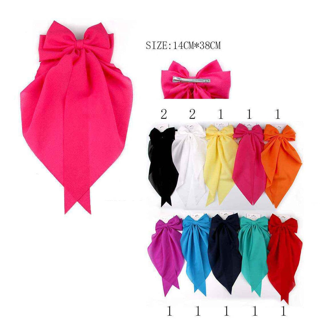 Oversized Chiffon Bow Hair Pin 1867R10 (12 units)