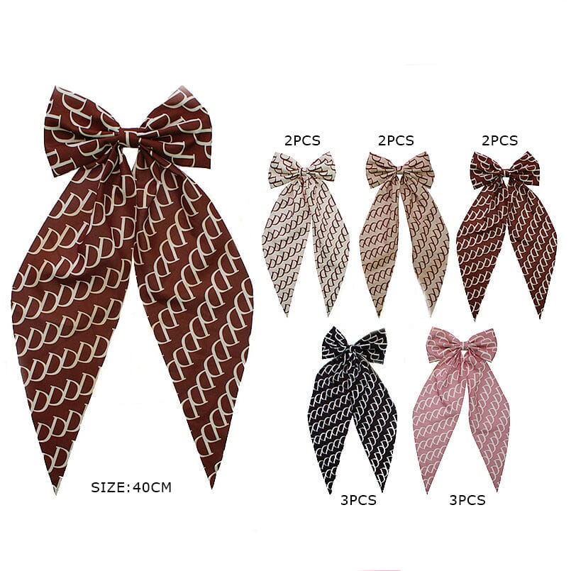 Oversized Ribbon Bow Hair Clip 1312R (12 units)