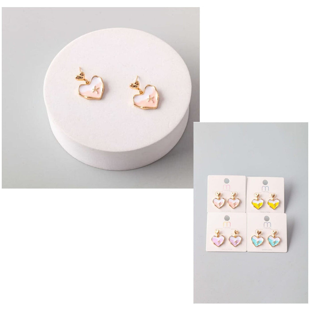 Pastel Heart Star Earrings 39551 (12 units)