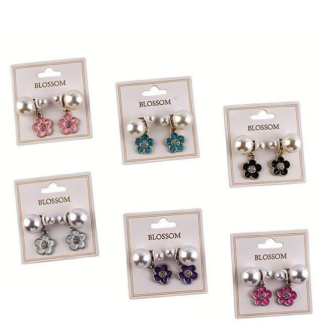 Pearl & Flower Drop Earrings 6028 (12 units)