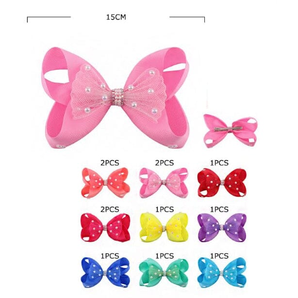 Pearl Mesh Bow Hair Clip 28194H (12 units)