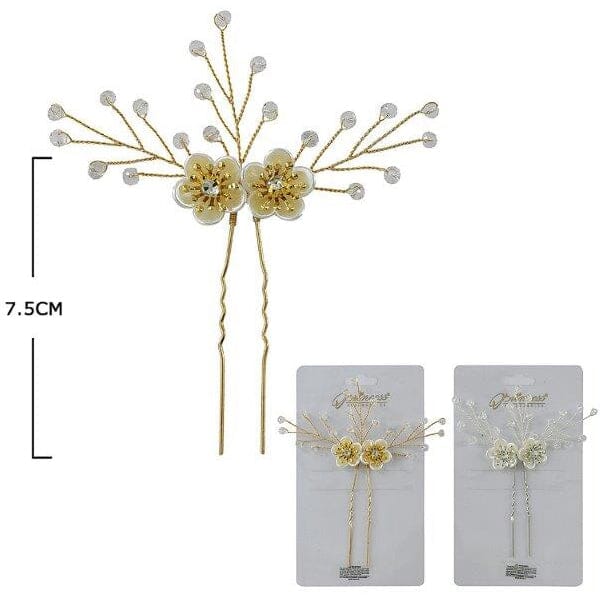 Pearl & Rhinestone Hair Stick 10041GS (12 units)