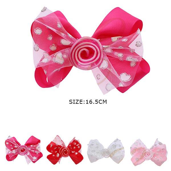 Pink Tone Hair Bow 1039PK4 (12 units)