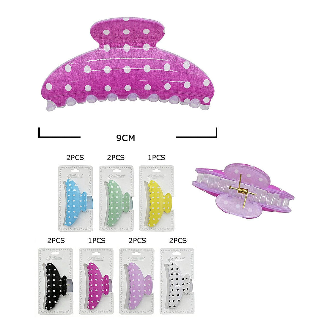 Polka Dot Hair Claw Clip 11538M (12 units)