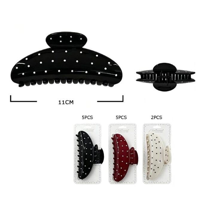 Polka Dot Jumbo Hair Claw Clip 70355PD (12 units)