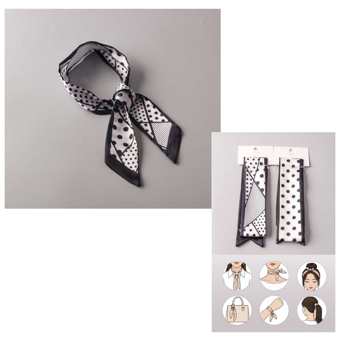 Polka Dot Twilly Scarf Ribbon Headwrap 8343 (12 units)
