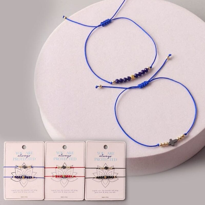 Cross Beaded String Bracelets Set 18158 (12 units)