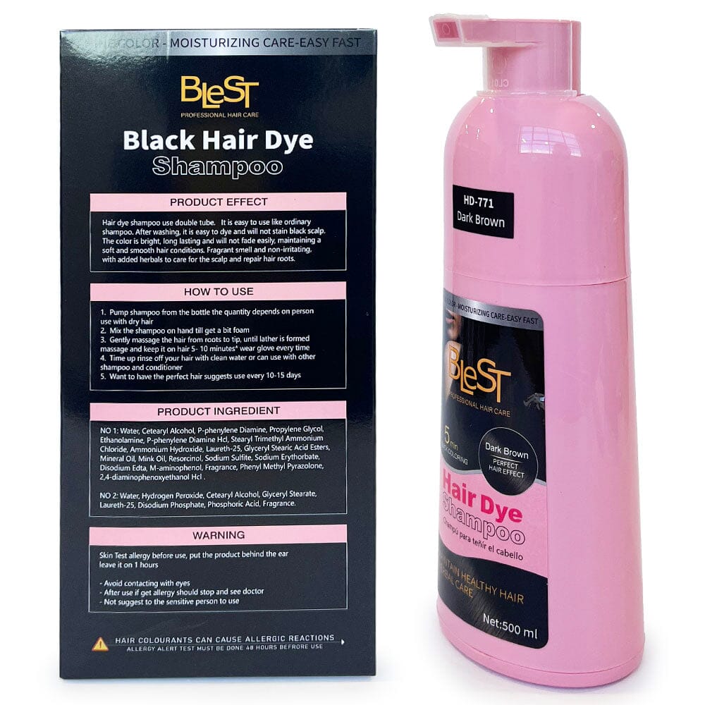 Quick Coloring Hair Dye Shampoo Dark Brown 500ml (1 unit)