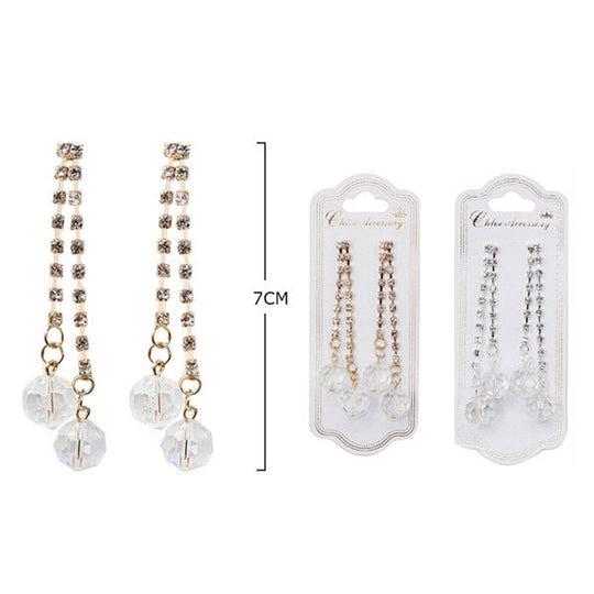 Rhinestone Drop Earrings 0770GS (12 units)
