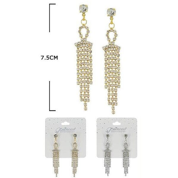 Rhinestone Earrings 70097GS (12 units)