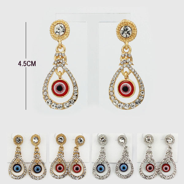 Rhinestone Evil Eye Earring 1134 (12 units)