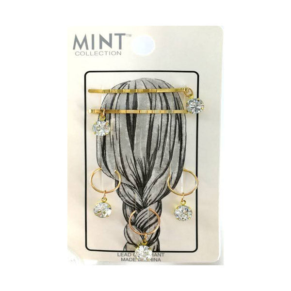 Rhinestone Hair Braid Rings With Pin 10212 (12 units)