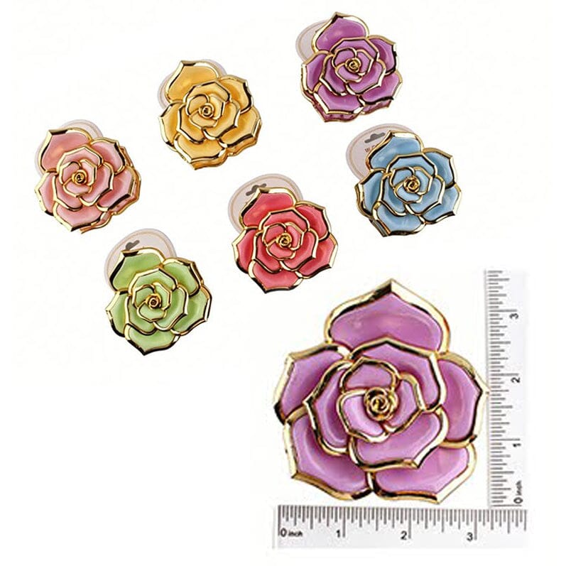 Rose Flower Hair Jaw Clip 1467 (12 units)