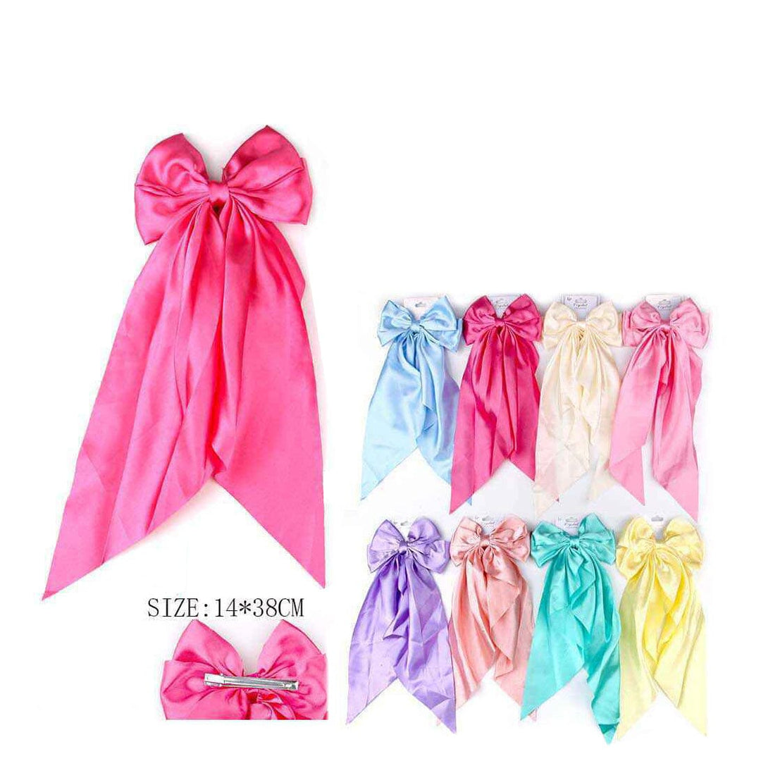 Satin Bow Hair Clip 1763P (12 units)