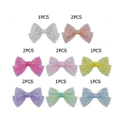 Sequin Hair Bow Clip 29612M (12 units)