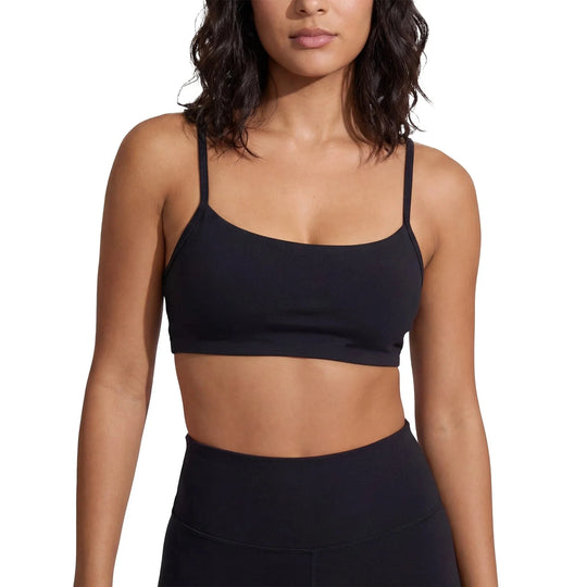 Sofra Women's Cotton Padded Yoga Bra -Black (3 units)