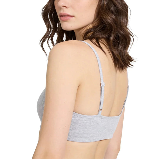 Sofra Women's Cotton Padded Yoga Bra - Heather Gray (3 units)