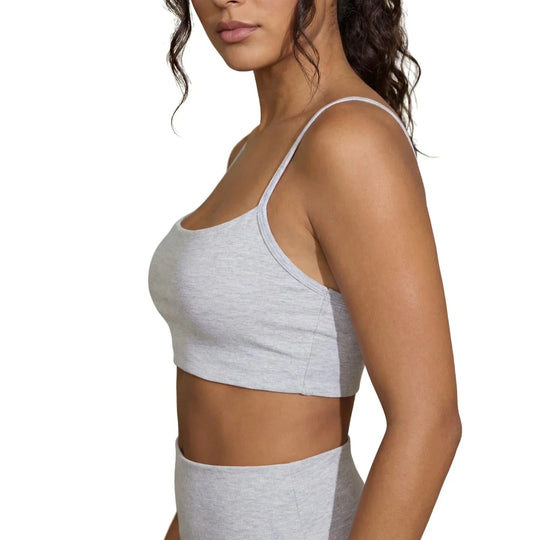 Sofra Women's Cotton Padded Yoga Bra - Heather Gray (3 units)