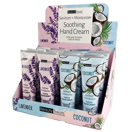 Soothing Hand Cream Sanitizer + Moisturizer  Lavender & Coconut (12 units)