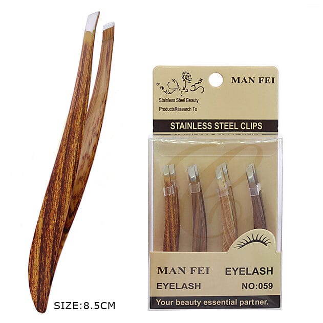 Stainless Steel Eyelash Tweezers Set 1461 (12 units)