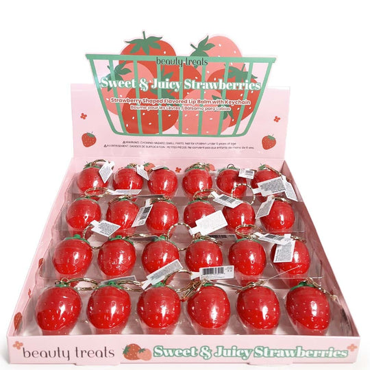 Strawberry Lip Balm With Keychain (24 units)