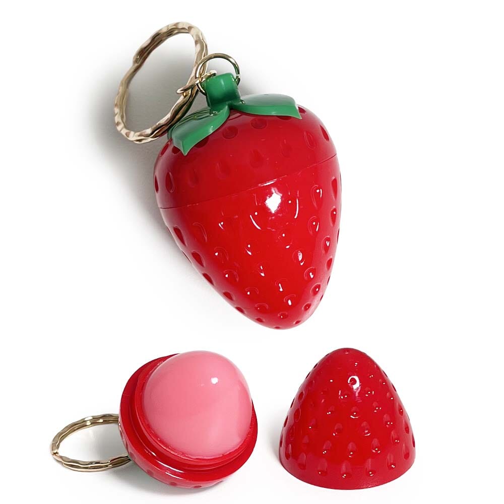 Strawberry Lip Balm With Keychain (24 units)