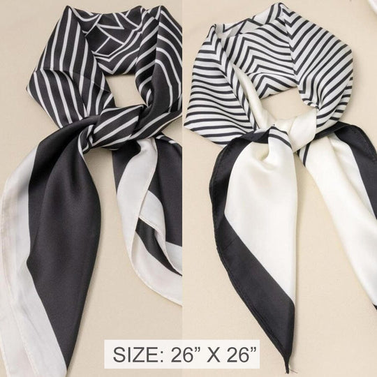 Strip Print Square Scarf 2 Designs (4 units)