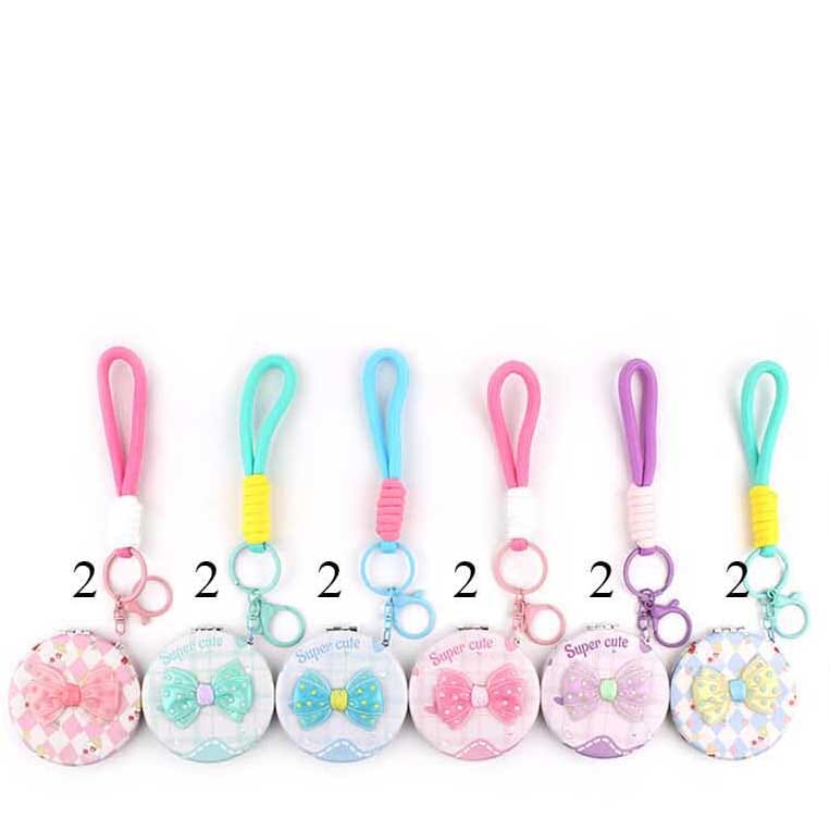 Super Cute Bow Compact Mirror Keychain 0736 (12 units)