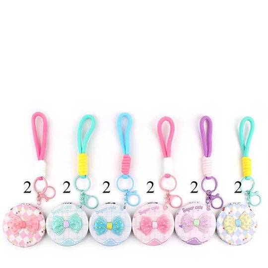 Super Cute Bow Compact Mirror Keychain 0736 (12 units)