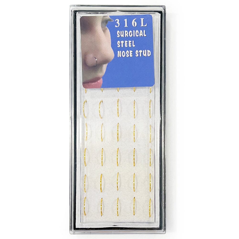 40PCS Surgical Steel Nose Rings Simple Gold 50013G (1 unit)