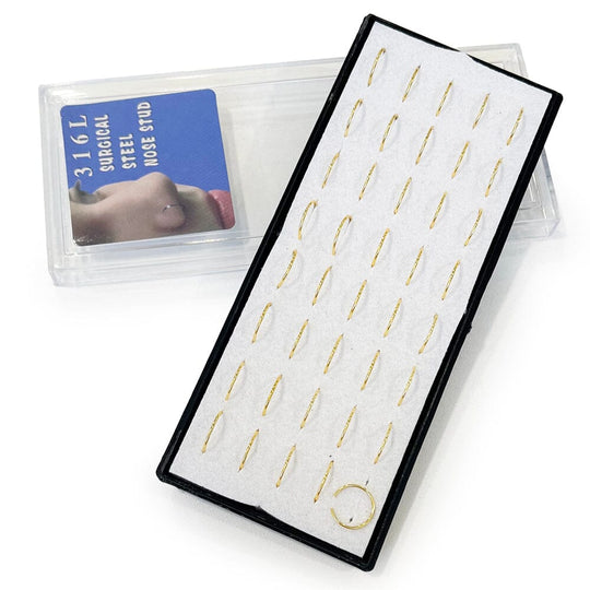 40PCS Surgical Steel Nose Rings Simple Gold 50013G (1 unit)