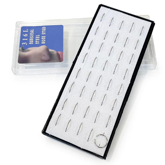 40PCS Surgical Steel Nose Rings Simple Silver 50013S (1 unit)
