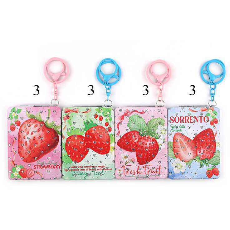 Sweet Strawberry Compact Mirror Keychain 0694 (12 units)