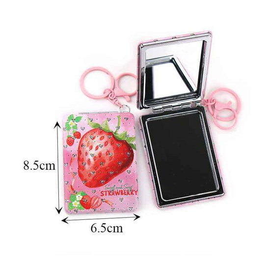 Sweet Strawberry Compact Mirror Keychain 0694 (12 units)