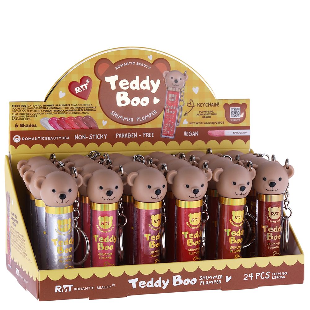 Teddy Boo Shimmer Lip Plumper with Keychain (24 units)